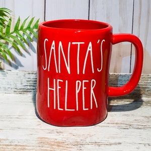 Rae Dunn SANTA’S HELPER red Christmas mug